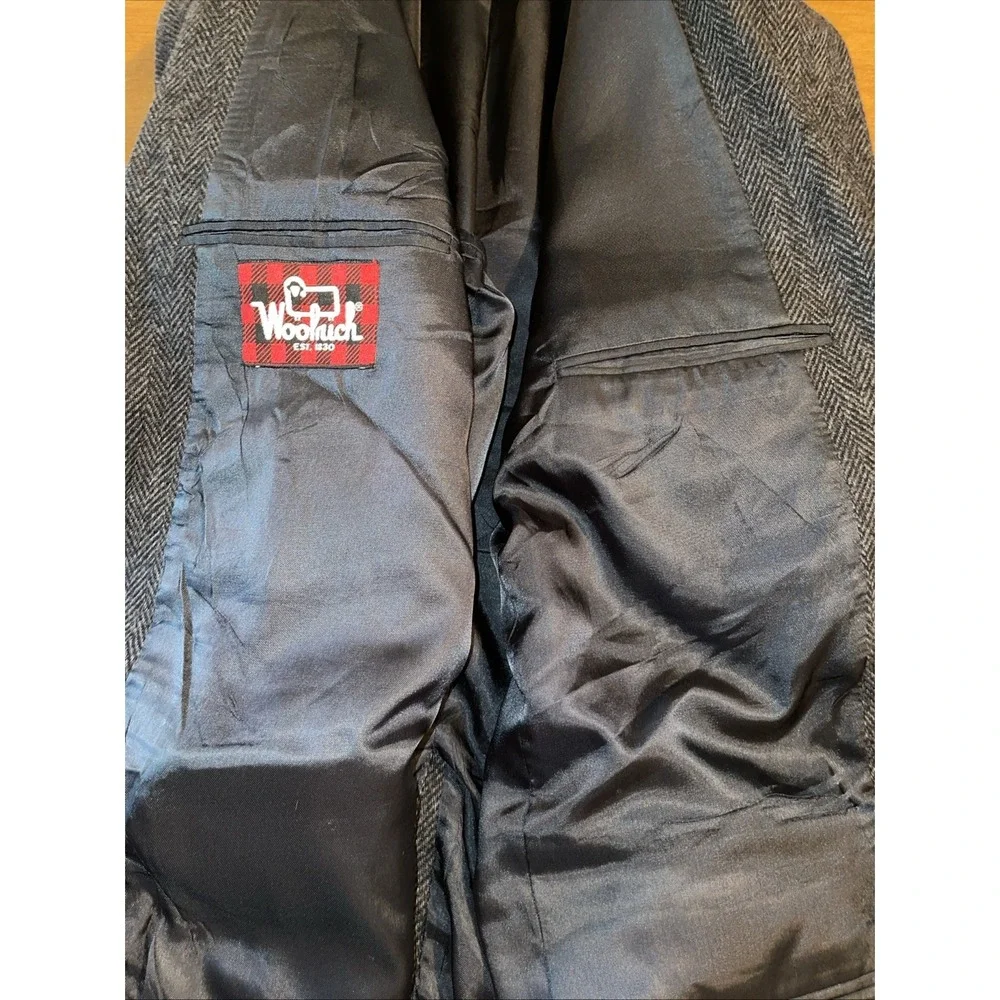Woolrich Blazer Men‎ 44L Gray Herringbone Tweed Land Man Yellowstone